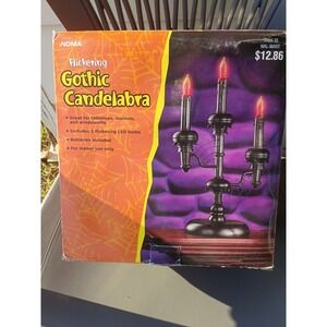 Vtg.‎ HALLOWEEN GOTHIC BLACK  CANDELABRA SPIDER WEBS NOMA Complete